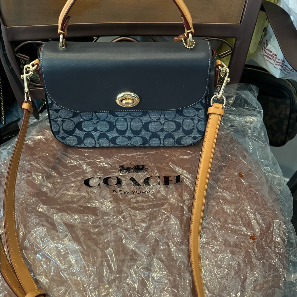 Coach Marlie denim bag.
